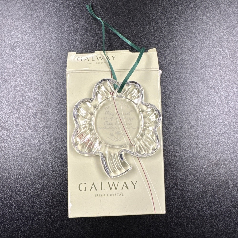 Crystal Shamrock Ornament, Galway Irish Crystal‎